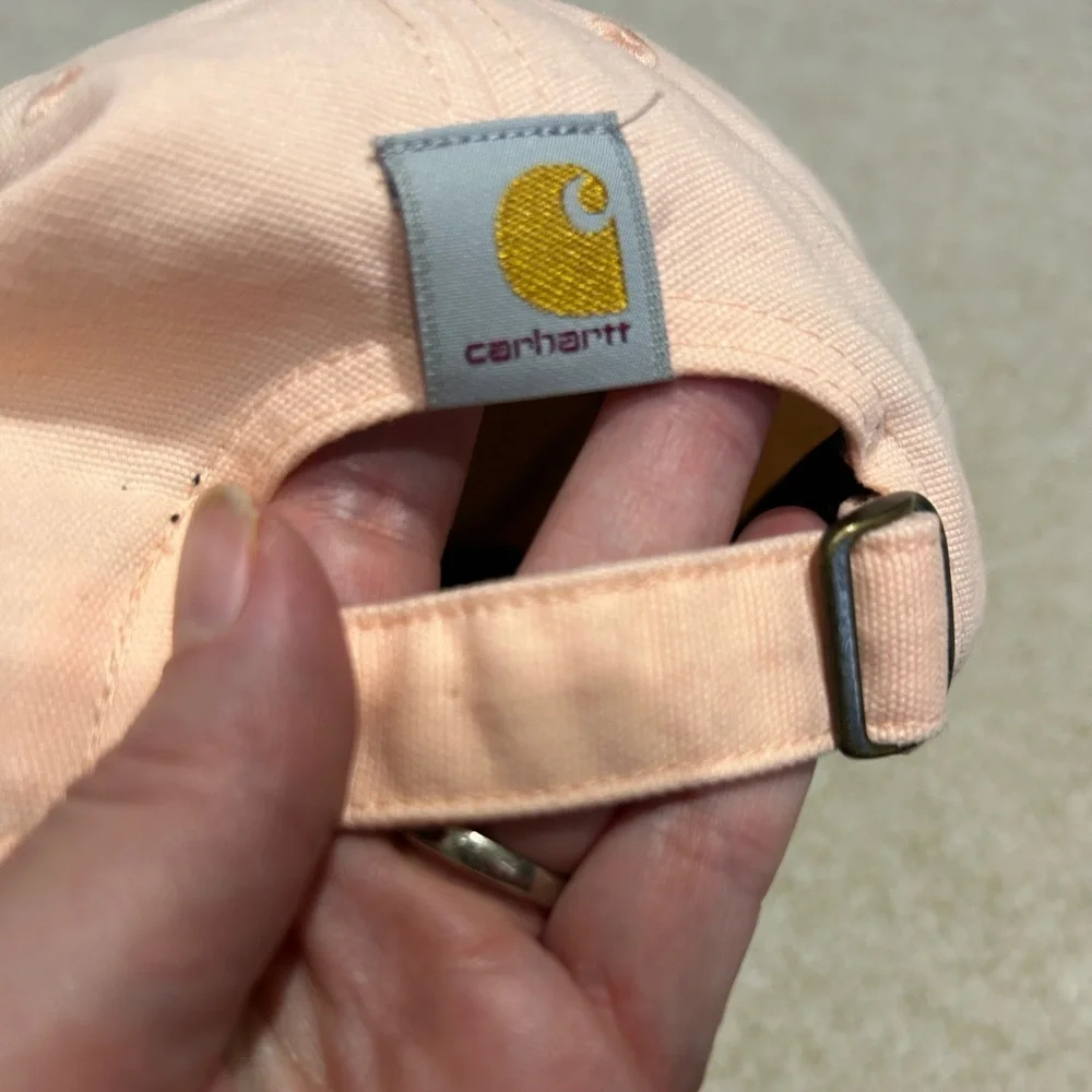 Carhartt Women's Canvas Script embroidered Graphic Cap Peachy Pink Baseball Cap